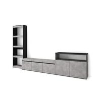 Ensemble Meuble TV, 310x35x186cm, Pour les TV jusqu'à 65"", Ciment, RF3166