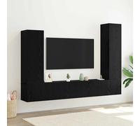 Ensemble de Meubles TV - 4 Pièces - Chêne Noir - 2 Portes - Design Contemporain