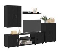 Ensemble meuble TV 4 pcs - JILIMAISON - Meuble Télé Bas - CABINET/BANC TV - Chêne noir - Bois d'ingénierie 828618511