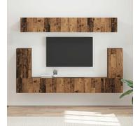 Ensemble Meuble TV 5 pcs Bois Ancien en Bois d'ingénierie, Meuble Mural avec 8 Portes, étagère intégrée, Rangement pour Salon et Chambre, Meuble TV Moderne Fonctionnel et Robuste