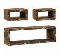 Vidaxl Set De Meuble Tv 3 Pièces Multicolore En Bois Massif Récupéré Multicolore