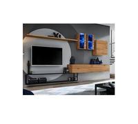 Ensemble Meuble TV Design "Switch I" 330cm Naturel & Noir