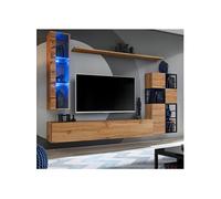 Ensemble Meuble TV Design "Switch II" 250cm Naturel & Noir