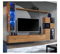 Meubles TV Paris Prix Ensemble meuble tv design "switch ii" 250cm naturel & noir