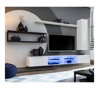 Ensemble Meuble TV Design "Switch IV" 300cm Blanc & Noir
