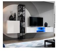 Ensemble Meuble TV Design "Switch VI" 270cm Blanc & Noir