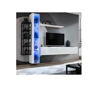 Ensemble Meuble TV Design "Switch VII" 240cm Blanc & Noir