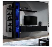 Ensemble Meuble TV Design "Switch VII" 240cm Noir