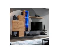 Ensemble Meuble TV Design "Switch VIII" 240cm Naturel & Noir