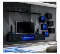 Ensemble Meuble TV Design "Switch XXI" 260cm Noir