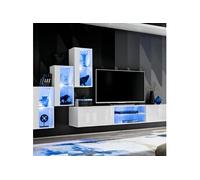 Ensemble Meuble TV Design "Switch XXII" 210cm Blanc