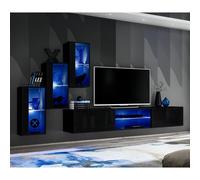Ensemble Meuble TV Design "Switch XXII" 210cm Noir