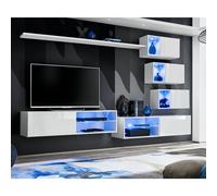 Ensemble Meuble TV Design "Switch XXIV" 250cm Blanc