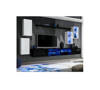 Ensemble Meuble TV Design "Switch XXV" 280cm Blanc & Noir