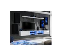 Ensemble Meuble TV Design "Switch XXV" 280cm Noir & Blanc
