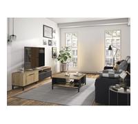 Ensemble meuble TV et table basse - TRUST - Chêne / Noir - GAMI