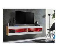 Komodee, Ensemble, Tivoli SET4, Wotan/Blanc, Largeur 200cm x Hauteur 41cm x Profondeur 35cm, LED RGB, pour Salon, Chambre