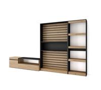 Ensemble Meuble TV, Meuble Salon Complet, 320x35x186cm, Chêne , RF2592