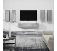 vidaXL Ensemble meuble TV mural 6 pièces Bois d'ingénierie Rangement épuré