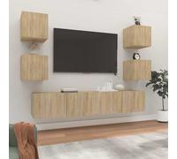 Ensemble meuble TV Montage mural avec porte Bois d'ingénierie Meuble vidaXL vida