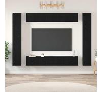 Ensemble Meuble TV Mural 10 pièces Chêne Noir, Bibliothèque Murale Salon avec étagères et Portes, Rangement Moderne pour Console TV, DVD et déco, Bois d'ingénierie Durable, Facile à Assembler