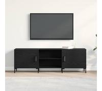 Ensemble Meuble TV Mural Design Moderne en chêne Noir 150 cm, Meuble télévision Mural avec étagères et Rangement fermé pour Salon et Salle de Jeux, Installation Facile