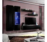 Ensemble Meuble TV Mural "Fly A5" 260cm Noir