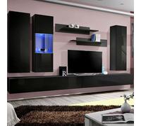 Ensemble Meuble TV Mural "Fly E5" 320cm Noir
