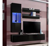 Ensemble Meuble TV Mural "Fly H3" 170cm Noir