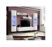 Ensemble meuble TV mural - Fly III- 260 cm x 190 cm x 40 cm - Blanc
