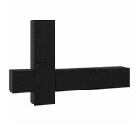 Ensemble meuble TV mural - vidaXL - Chêne Noir - Bois d'ingénierie - 181x30x119 cm - 5 pièces - 2 portes - 5 étagères