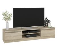 Ensemble meuble TV pour le salon AKORD presentoir + meuble TV Chêne Sonoma 240 cm 4 portes façade Chêne Sonoma 8 étagères