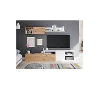 Ensemble meuble TV réversible JULIA Mélaminé et chene 2 Portes battantes L220 P40