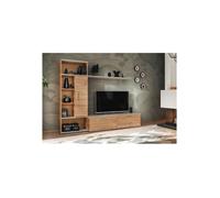 Ensemble meuble TV ""ROI"" - Beige - L 200 x H155 x P 40 cm