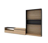 Ensemble Meuble TV - SKRAUT HOME - RF2857 - Chêne et noir - Industriel - Loft - Salon