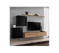 Ensemble Meuble TV "Switch Lamel V" 250cm Naturel & Noir