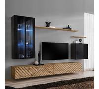 Ensemble Meuble TV "Switch Lamel XII" 270cm Naturel & Noir