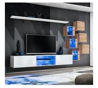 Ensemble Meuble TV "Switch XXI" 260cm Blanc & Naturel