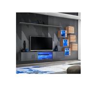 Ensemble Meuble TV "Switch XXI" 260cm Gris & Naturel