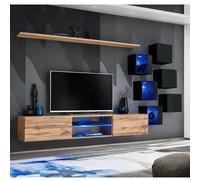 Ensemble Meuble TV "Switch XXI" 260cm Naturel & Noir