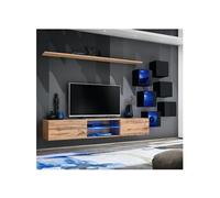 Ensemble Meuble TV "Switch XXI" 260cm Naturel & Noir