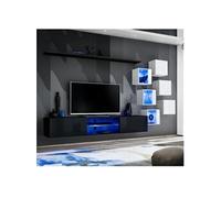 Ensemble Meuble TV "Switch XXI" 260cm Noir & Blanc