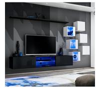 Ensemble Meuble TV "Switch XXI" 260cm Noir & Blanc