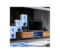 Ensemble Meuble TV "Switch XXII" 210cm Blanc & Naturel