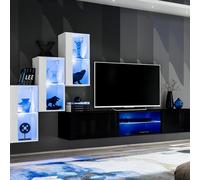 Ensemble Meuble TV "Switch XXII" 210cm Blanc & Noir