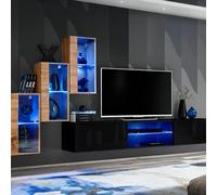 Ensemble Meuble TV "Switch XXII" 210cm Naturel & Noir