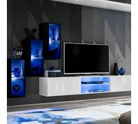 Ensemble Meuble TV "Switch XXII" 210cm Noir & Blanc