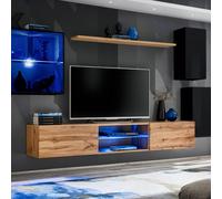 Ensemble Meuble TV "Switch XXIII" 250cm Noir & Naturel