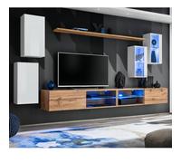 Ensemble Meuble TV "Switch XXV" 280cm Blanc & Naturel