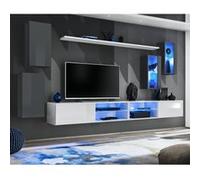 Ensemble Meuble TV "Switch XXV" 280cm Gris & Blanc Gris G